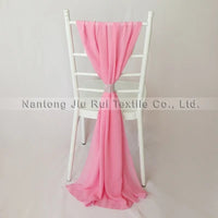 50pcs Free Shipping Chiffon Chair Sashes Yellow/Wine/Blue/Purple/Pink Chair Sashes For Wedding Chiavari Chair Decoration