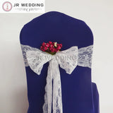 50pcs Free Shipping White Lace Chair Sashes  Flower 275cm For Wedding Party Decoration