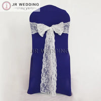 50pcs Free Shipping White Lace Chair Sashes  Flower 275cm For Wedding Party Decoration