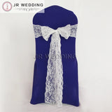 50pcs Free Shipping White Lace Chair Sashes  Flower 275cm For Wedding Party Decoration