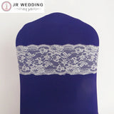 50pcs Free Shipping White Lace Chair Sashes  Flower 275cm For Wedding Party Decoration