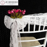 50pcs Free Shipping White Lace Chair Sashes  Flower 275cm For Wedding Party Decoration