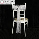 50pcs Free Shipping White Lace Chair Sashes  Flower 275cm For Wedding Party Decoration