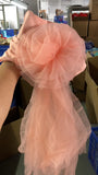 50pcs Organza Chair Sashes Elastic Chair Back Flower Bow Tie Wedding Chair Knot for Wedding Party Decoration Hotel Supplies