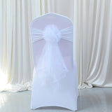 50pcs Organza Chair Sashes Elastic Chair Back Flower Bow Tie Wedding Chair Knot for Wedding Party Decoration Hotel Supplies