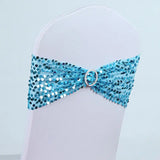 50pcs Sequin Chair Sash Lycra Spandex Sash Fit All Chairs with Round Buckle Party Hotel Wedding Decoration