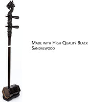 Professional Black Sandalwood Erhu,Two Stringed Chinese Violin Fiddle Instrument NICOSHINE Erhu with Engraved Dragon Head