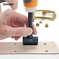 Owden Professional 20 Pieces Oblong Leather Punch Set,Leather Oval Punch Set,Leather Working Tools,19 Sizes with a Nylon Pad.
