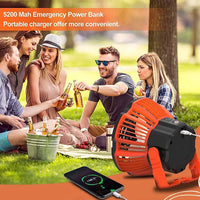 AOOKMIYA 5200mAh LED Camping Fan Lights Outdoor USB Rechargeable Tent Camping Light Travel Portable Ceiling Fan Lamp Emergency Power Bank
