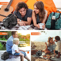 AOOKMIYA 5200mAh LED Camping Fan Lights Outdoor USB Rechargeable Tent Camping Light Travel Portable Ceiling Fan Lamp Emergency Power Bank