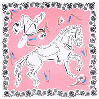 53cm Classic Lattice Horse Silk Scarf 2023 Fashion Women Square Scarves Bandanna Headband Neck Tie Band Professional Neckerchief