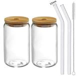 550ml/400ml Glass Cup With Lid and Straw Transparent Bubble Tea Cup Juice Glass Beer Can Milk Mocha Cups Breakfast Mug Drinkware