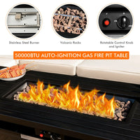 57" Rectangular Propane Gas Fire Pit 50,000 Btu Heater Outdoor Table  NP10210US-BK