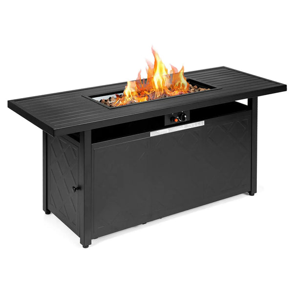 57" Rectangular Propane Gas Fire Pit 50,000 Btu Heater Outdoor Table  NP10210US-BK