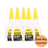 5pcs 15g Deli Super Liquid Glue 502 Instant Dry Adhesive Strong Bond Fast Repair Leather Rubber Metal Wood Glass