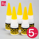 5pcs 15g Deli Super Liquid Glue 502 Instant Dry Adhesive Strong Bond Fast Repair Leather Rubber Metal Wood Glass