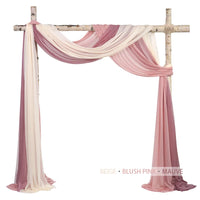 6 Meters Wedding Arch Drape 29" Wide 6.5 Yards Chiffon Fabric Draping Curtain Drapery Ceremony Reception Swag