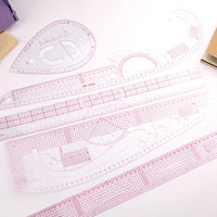 6 PCS French Multifunctional Curve Ruler Soft Patchwork Ruler Measure Tailor Drawing Template DIY Sewing Accessories Tool Kit