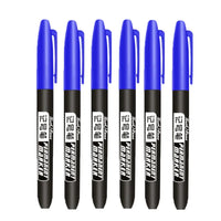 6 PCS Permanent Marker Pen Manga Drawing Markers Black Blue Red Waterproof Ink Sketch Pens Stationery Art School Supplies