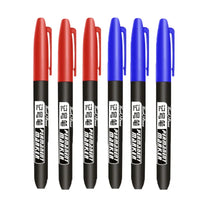 6 PCS Permanent Marker Pen Manga Drawing Markers Black Blue Red Waterproof Ink Sketch Pens Stationery Art School Supplies