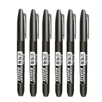 6 PCS Permanent Marker Pen Manga Drawing Markers Black Blue Red Waterproof Ink Sketch Pens Stationery Art School Supplies