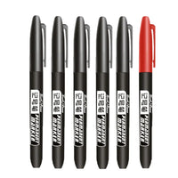 6 PCS Permanent Marker Pen Manga Drawing Markers Black Blue Red Waterproof Ink Sketch Pens Stationery Art School Supplies