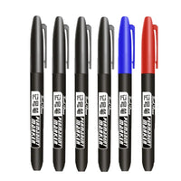 6 PCS Permanent Marker Pen Manga Drawing Markers Black Blue Red Waterproof Ink Sketch Pens Stationery Art School Supplies