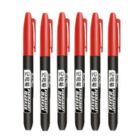 6 PCS Permanent Marker Pen Manga Drawing Markers Black Blue Red Waterproof Ink Sketch Pens Stationery Art School Supplies