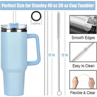 6 Pack Replacement Straws Compatible Stanley 40oz Tumbler, Plastic Clear Reusable for Stanley Adventure Quencher Travel Tumbler