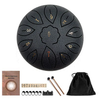 6 inch Steel Tongue Drum Pan Tank Drum with Bag 8/11 Tune Musical Instrument Hand Lightweight Portable Music Elements Drum Set