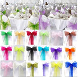 600pcs Organza Chair Sashes Chair Bows Wedding Party Event Xmas Banquet Decor Sheer Organza Fabric 18cm x 275cm