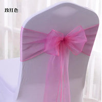 600pcs Organza Chair Sashes Chair Bows Wedding Party Event Xmas Banquet Decor Sheer Organza Fabric 18cm x 275cm