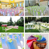 600pcs Organza Chair Sashes Chair Bows Wedding Party Event Xmas Banquet Decor Sheer Organza Fabric 18cm x 275cm