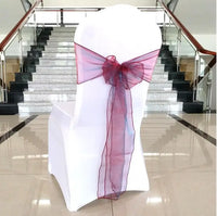 600pcs Organza Chair Sashes Chair Bows Wedding Party Event Xmas Banquet Decor Sheer Organza Fabric 18cm x 275cm