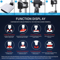 SKMZ Leather Hole Puncher Hand Punching Manual Punch Arbor Press.Round Solid Post & ductile Iron Base for DIY Parts Punching,Forming Pressing (Square Head Press with All Accessories) (SKMZ Press)