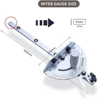 Precision Miter Gauge, Miter Gauge with 27 Angle Stops, Miter Fence with 45 Degree Angled Ends for Table Saw