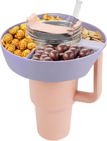 MEETI Snack Bowl for Stanley Cup, Reusable Snack Ring Compatible with Stanley Quencher H2.0 30OZ / 40OZ Tumbler with Handle, Stanley Cup Accessories, Snack Bowl (Cream, 40OZ)