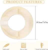 MEETI Snack Bowl for Stanley Cup, Reusable Snack Ring Compatible with Stanley Quencher H2.0 30OZ / 40OZ Tumbler with Handle, Stanley Cup Accessories, Snack Bowl (Cream, 40OZ)