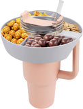 MEETI Snack Bowl for Stanley Cup, Reusable Snack Ring Compatible with Stanley Quencher H2.0 30OZ / 40OZ Tumbler with Handle, Stanley Cup Accessories, Snack Bowl (Cream, 40OZ)