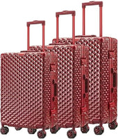 3 PCS Aluminum Framed Trolley Travel Lightweight Luggage set Hard shell 360 rotation Wheels, TSA Lock, Size 28inch 24inch&20inch Cabin Bag Approved airline can carry on trolley bag (SILVER)