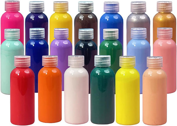 20 Colors DIY Painting Fluid Bear's Art Acrylic Paint, 60ml Each, Bulk Paint for Beginners and Kids on Rocks Crafts Canvas Wood Ceramic (20 Colors Acrylic Paints, no Bear)