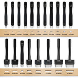 Owden Professional 20 Pieces Oblong Leather Punch Set,Leather Oval Punch Set,Leather Working Tools,19 Sizes with a Nylon Pad.