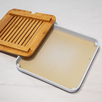 AOOKMIYA HEER Bamboo Kung Fu Tea Tray Table Serving Tray Chinese Style Water Storage (Small Tea Tray)