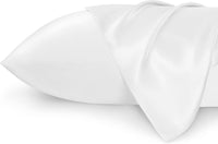 Bedsure Satin Pillow Cases 2 Pack Queen - Grey Satin Pillowcase for Hair and Skin - Similar to Silk Pillow Cases with Envelope Closure