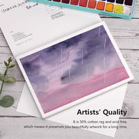 AOOKMIYA  Paul Rubens Watercolor Block, 140-lb Artist Quality Watercolor Paper Pad Acid-Free Cold Pressed, 50 Percent Cotton Rag, Sized 7.6 x 5.3 Inches, 20 Sheet