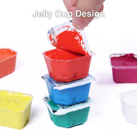 Gouache Paint Set, 24 Colors x 30ml Unique Jelly Cup Design in a Carrying Case, Gouache Opaque Watercolor Painting Perfect Art Supplies for Artists, Students, and Kids