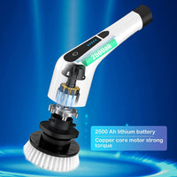 Arabest Electric Spin Scrubber, Electric Bathroom Cleaning Brush, Upgraded Version with 7 Replacement Brush Heads and Extension Handle, Suitable for Cleaning Walls, Floors, bathrooms, Kitchens, Cars