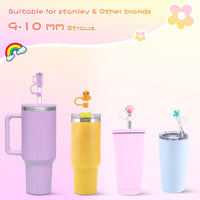 10pcs Straw Cover Cap for Stanley Cup 30&40 Oz, Tumbler Shape Straw Lids Silicone Straw Topper Straw Tips Cover Reusable Straw Plugs Soft Cute Straw Dispenser Tips for 8-10 mm Stanley Cups Straws