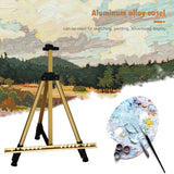 AOOKMIYA 63 inch Aluminum Alloy Tripod Display Bracket Folding Telescopic Studio Painting Easel for Outdoor Travelling Accessories