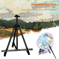 AOOKMIYA 63inch Metal Artist Easel Sketch Stand Adjustable Metal Display Easel Painting Drawing Stand with Carrying Bag Top Art Supplies